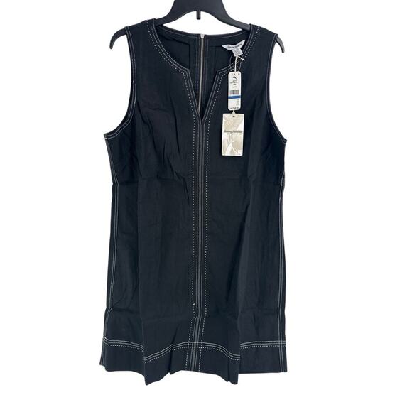 Tommy Bahama Black Palm-A-Dora Split-Neck Sheath Dress Size XL - Picture 6 of 10
